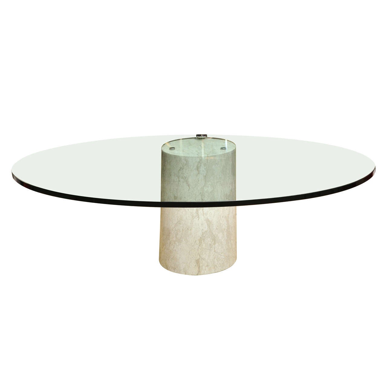 Oval Vintage Cantilevered Cocktail Table by Ronald Schmitt